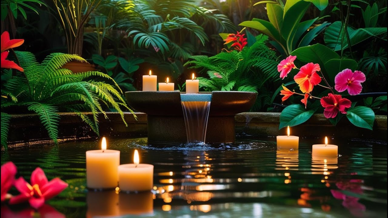 Relaxing Music and Water Sounds | Tropical Nature Ambience to Relieve Stress and Calm the Mind