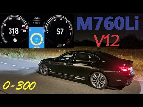 BMW M760Li 0-300 Km/h Acceleration Topspeed Test Dragy GPS