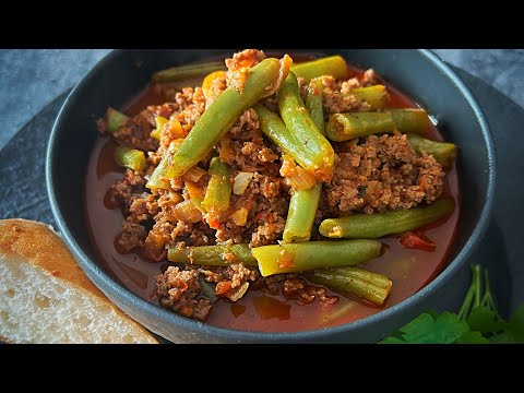 🇩🇪Bohnen Eintopf mit Hackfleisch🇹🇷Kıymalı Yeşil Fasulye(Türkçe Tarifi⤵️)