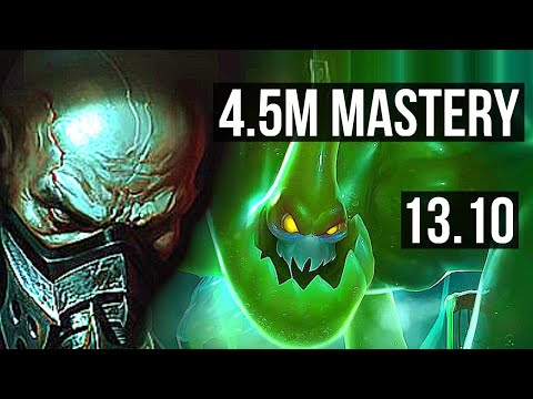 URGOT vs ZAC (TOP) | 4.5M mastery, 700+ games, 5/1/3 | KR Master | 13.10