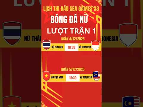 Lịch thi đấu SEA Games 33 bóng đá Nữ lượt trận 1
