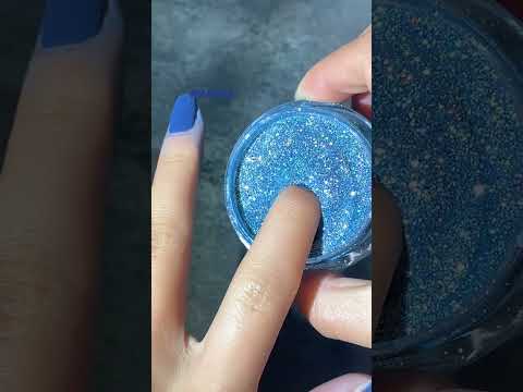 Burning Blue ✨🌊 Medium Blue & Paired Chrome ocean super shine ombré nails dipping Inspo 💕🙋‍♀️