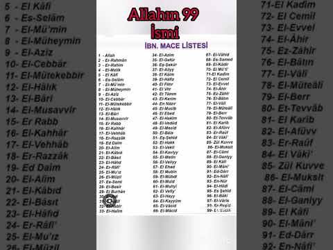Allahın 99 ismi