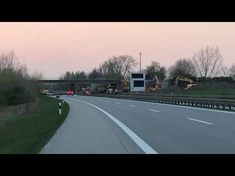 Abriss Autobahnbrücke A14 Leipzig-Engelsdorf Teil 1