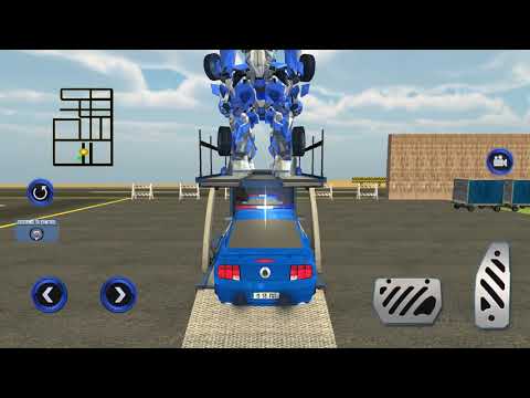 Airplane Pilot US Police Car - Transporter Games Robots Android Gameplay
