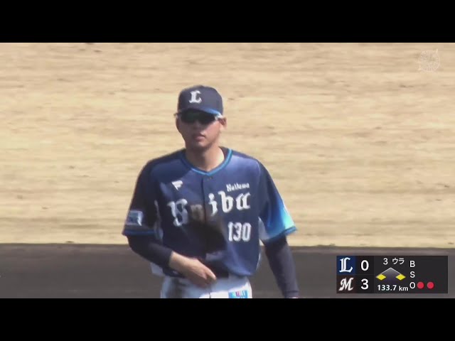 【팜】라이온스·가네코 공아 쇼트 라이너를 다이빙 캐치!! 2025년 3월 21일 지바 롯데 마린스 마린스 대 사이타마 세이부 라이온스