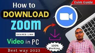 how to download zoom recording from shared link | How to Save zoom recording | Zoom Easy Downloader