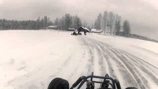 Driving on Ice in Luleå in Lapland Sweden