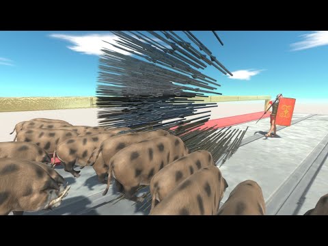 REAL Spear God Fights Army on Bridge Animal Revolt Battle Simulator
