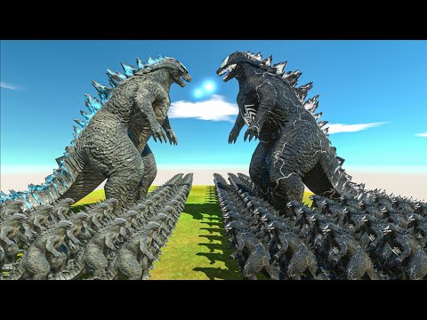 Symbiote Godzilla War | Growing Godzilla 2014 VS Venom Godzilla - Animal Revolt Battle Simulator