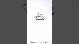 🚢 Big Cruise Ship Guide 🌊 Follow Easy Ocean Vehicle Drawing 🖌️ #shorts #drawing #RavlykArt