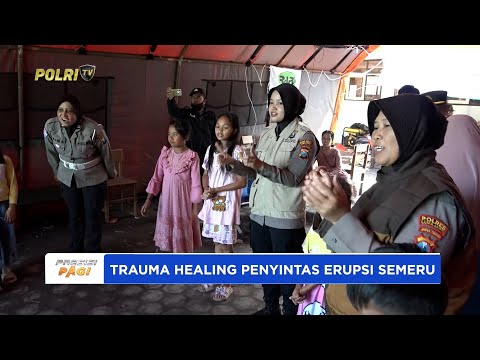 POLRES LUMAJANG TERJUNKAN TIM PSIKOLOGI PULIHKAN TRAUMA ANAK PENYINTAS ERUPSI SEMERU