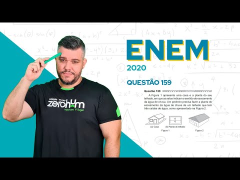 ✅ QUESTÃO 159 - ENEM 2020 Matemática: A Figura 1 apresenta uma casa e a planta do seu telhado