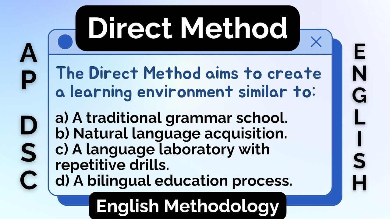 Direct Method | English Methodology | Practice Bits (MCQS)