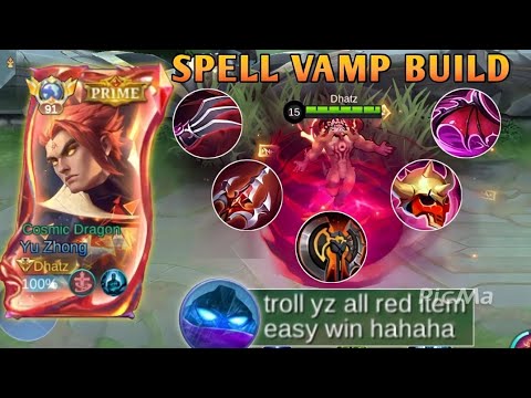 BRUTAL SPELL VAMP RED BUILD CAN MAKE YU ZHONG SUSTAIN MORE ON TEAM FIGHTS! (100% working)