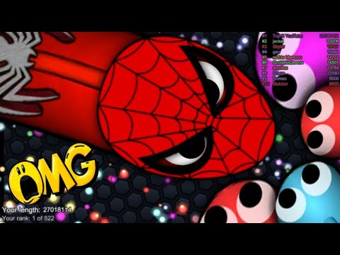 Slither.io A.I. Spiderman Vs Tiny Pro Snake - Epic Skin Slitherio Vip Best Gameplay - Infinity Score