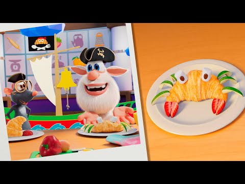 Booba 🥐🦀 Food Puzzle: Crabs, Pirates, Croissants! 🦞🏴‍☠️ Funny cartoons for kids - Booba ToonsTV