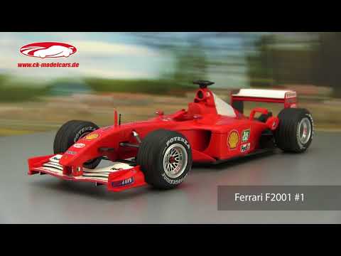 ck-modelcars-video: M. Schumacher Ferrari F2001 Formel 1 Weltmeister 2001 GP Ungarn HotWheels Elite