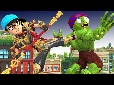 Boy Nick Became Nick WuKong Combat Giant Zombie Protect Master - Scary Teacher 3D Fun Animation
