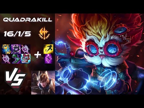 TOP Heimerdinger vs Quinn [QUADRAKILL] - NA Grandmaster Patch 14.18