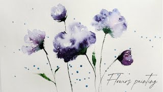 Easy Loose Watercolor Flowers Tutorial | Minimal & Relaxing Painting