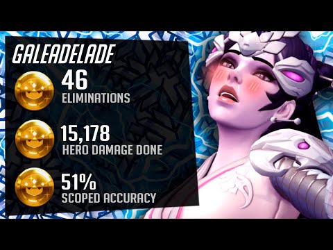 Gale Rank 54 Widow - Insane AIM! 46 elims! POTG [ Overwatch Season 30 Top 500 ]