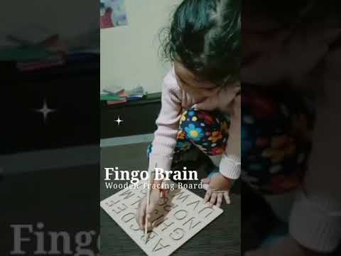 Brown wooden tracing board (abcd) learning educational toy, ...