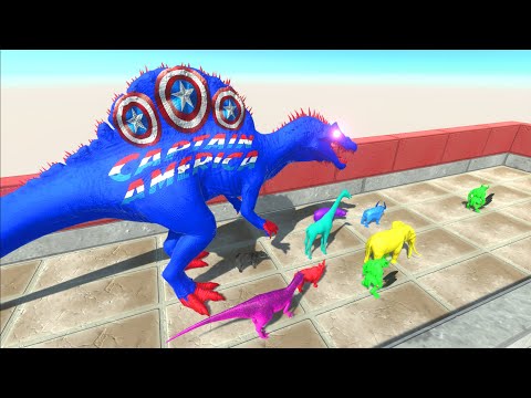 ESCAPE FROM CAPTAIN AMERICA SPINOSAURUS - Animal Revolt Battle Simulator
