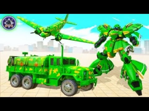 US army truck robot transforming games - flying truck games - android gameplay