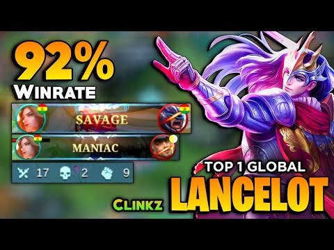 SAVAGE & MANIAC! Lancelot New King [ Top 1 Global Lancelot Best Build 2022 ] By Clinkz - MLBB