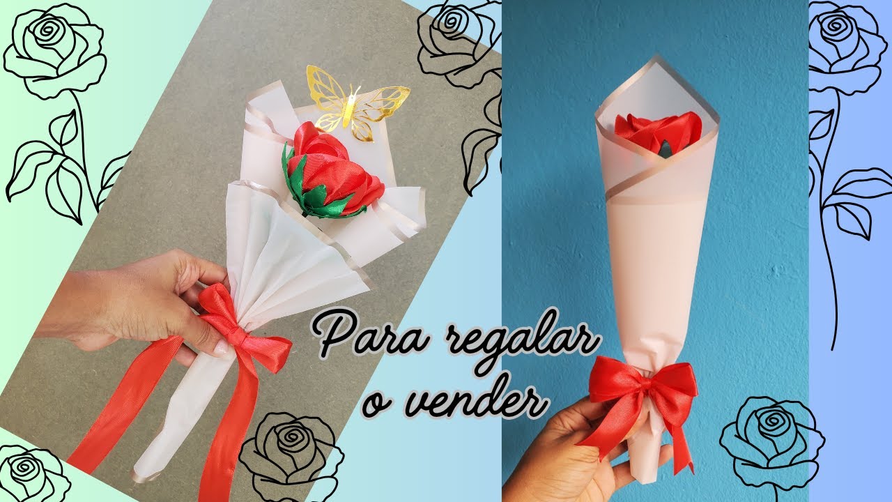 How to wrap a rose in Korean paper