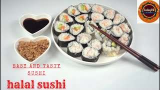 How To Make Halal Sushi Without Rolling Bamboo (Home made Sushi) bengali