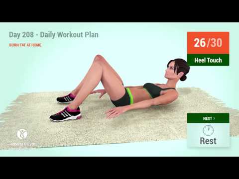 Day 208 - Daily Workout Plan: BURN FAT AT HOME (102 Calories)