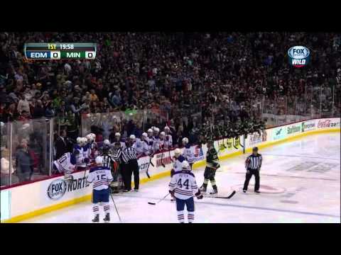 Zenon Konopka vs Mike Brown fight April 26 2013 Edmonton Oilers vs Minnesota Wild NHL Hockey