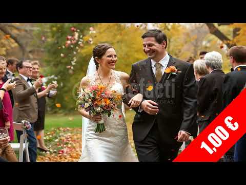 Autumn Wedding Walk with Guests &ndash; Candid HD Stock Footage
