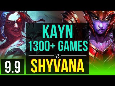 Improve your skill as KAYN vs SHYVANA (JUNGLE) | 1300+ games, KDA 17/3/6 | BR Master | v9.9