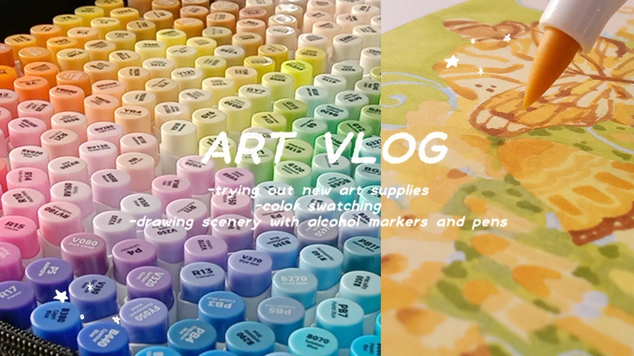 New Art Supplies ✽ Testing Ohuhu Alcohol Markers and Drawing Scenery