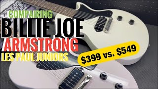 Video thumbnail for Epiphone Billie Joe Armstrong Les Paul Juniors $399 vs. $549 by Play and Trade Guitars
