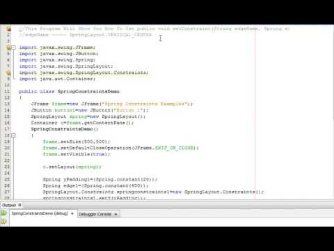 Java Programming Tutorial Springlayout Constraints 18 Public Void Setconstraintstring Edgename
