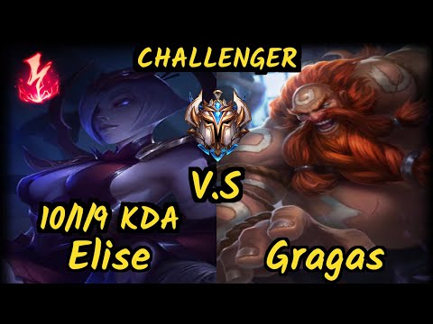VGIA Razork (ELISE) vs GRAGAS - 10/1/9 KDA JUNGLE CHALLENGER GAMEPLAY - EUW