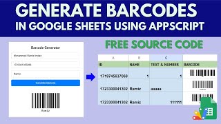 How to Generate Barcode in Google Sheets Using Apps Script Free | B27