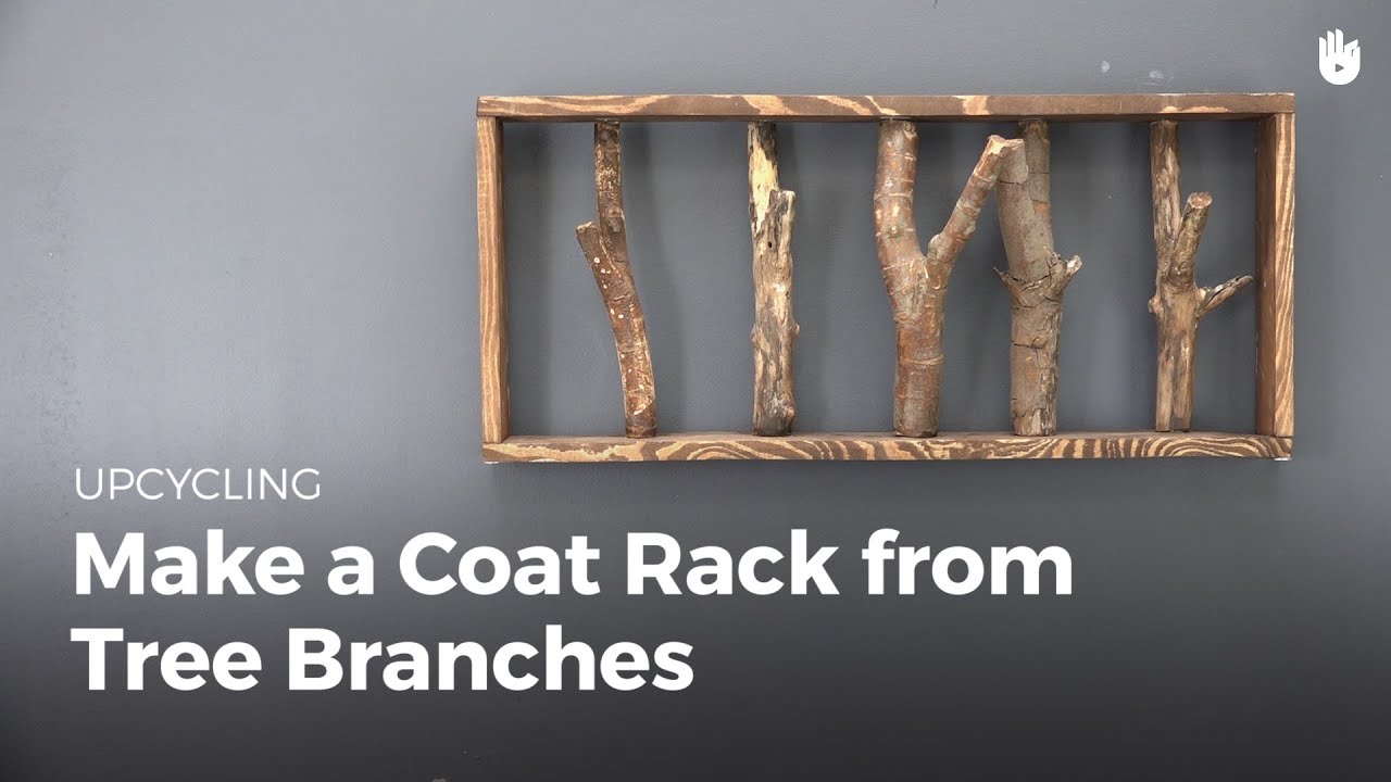 Material Rack Tree Design DIY Projects: Make a Coat Rack from Tree Branches - Recycling Pallets ...