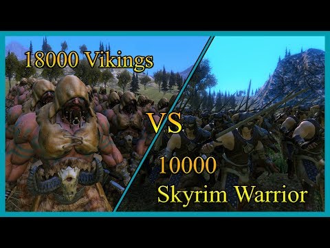 10000 Skyrim Warrior vs 18000 Viking Berserkers -  Ultimate Epic Battle Simulator