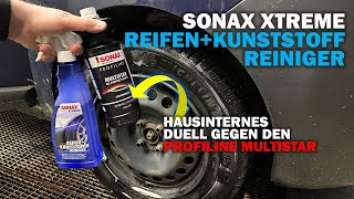 Hausinternes Duell! SONAX XTREME Reifen+Kunststoff Reiniger vs SONAX PROFILINE Multistar am Reifen