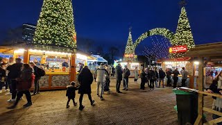 Christmas Festival and Winter Wonderland Ice Rink In Cardiff Castle | Walking Tour 4K Video