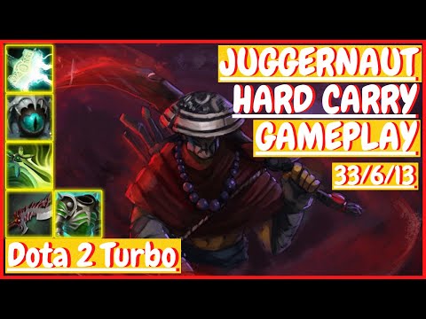 Juggernaut 33/6/13 [HARD CARRY] [Gameplay DOTA 2 Turbo] 7.31