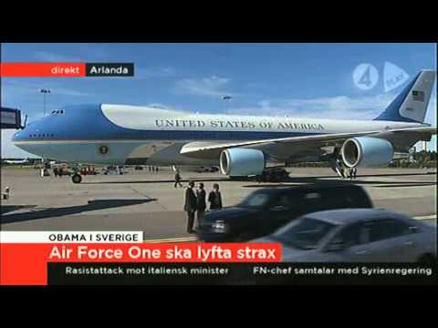 Air Force One startar från Arlanda. Air Force One take off from Arlanda Sweden.