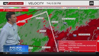 Latest info about tornado warning issued for Worcester, Middlesex, Hampden, Hampshire counties