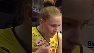 Isabelle Haak, an imoco player who has a beautiful face, friendly and smiling🤩