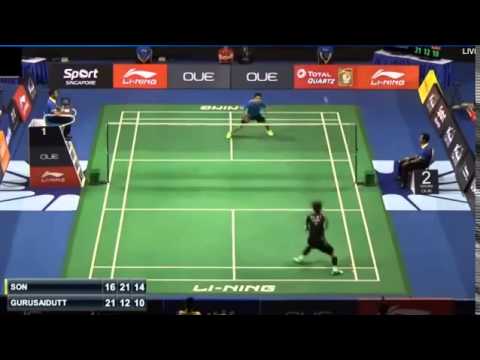 R1 Oue Singapore Open 2015   Son Wan Ho vs R  M  V  Gurusaidutt
